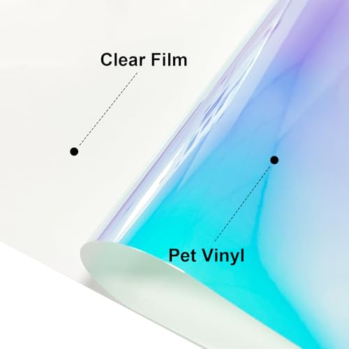 Efuncro Vinil holográfico de transferência de calor - 30,5 cm x 1,8 m HTV holográfica para camisas,
