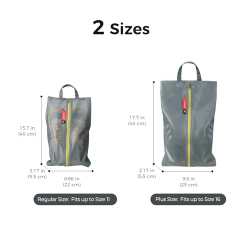Image of pack all Shoe Bag for Travel, Water-Resistant Shoe Pouch for Gym, Odor-Resistant Soccer Cleats Bag for Sport (Grey, 2-Pack)