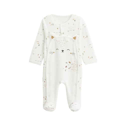 Petit Béguin - Pyjama bébé en velours ouverture pont Bisous