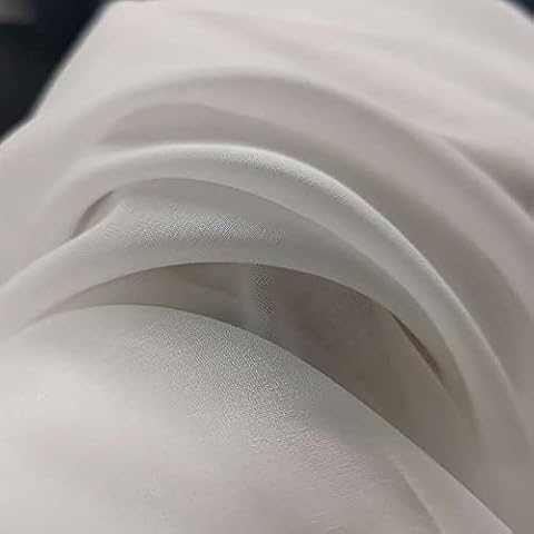 Silk Cotton Fabric White Soft and Smooth Skin-Friendly Sweat Absorption Lining DIY Sewing by The Yard Width 55 Inch Cover