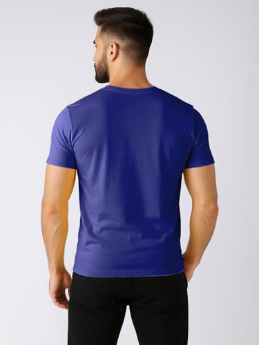 Image of Friskers Men's V-Neck Short Sleeves Cotton T-Shirt - Casual T-Shirt, Regular Fit