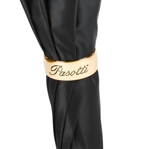 Parapluie noir double tissu Pasotti imprimé chaînes mode