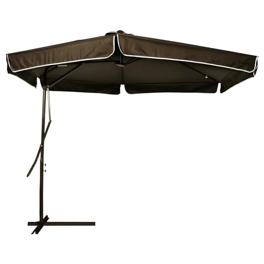 Ombrellone Suspenso 3 Metros Alavanca e Articulado Poliéster Marrom