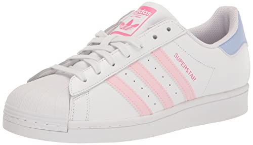 adidas Originals Tenis Superstar para mujer, Blanco/Rosa Claro/Magenta Pulso, 8 Narrow