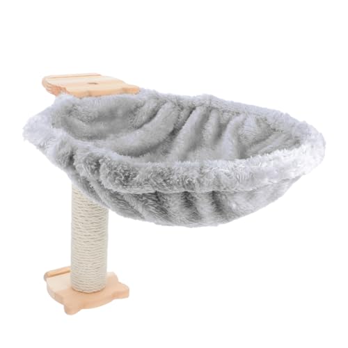 VANZACK 1 セット 猫登りフレーム 猫砂 屋内用猫ハンモック 柔らかい猫の木のベッド ペットの猫の巣猫ハンモック 猫のベッドを吊るします Grey フランネル