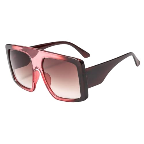 Lunettes de soleil carrées roses surdimensionnées Vintage pour femmes avec protection UV400