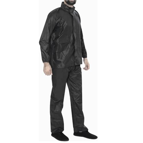 Image of BENAVJI Men's Waterproof Rain Wear Combo | Hooded Raincoat Suit with Pants for Riding, Camping & Travel
