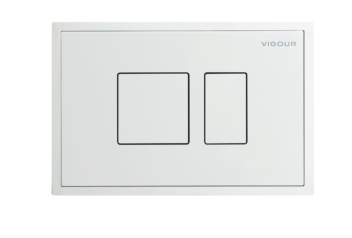 VIGOUR Betätigungsplatte AI weiss wandbündiger Einbau für 2-Mengen-Spültechnik | V1AIW