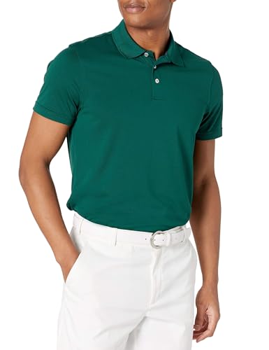Image of Amazon Essentials Men's Moisture Wicking Golf Polo Shirt, Short Sleeve, Slim-Fit, Quick-Dry