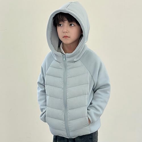 Girls Boys Quilted Hooded Puffer Jacket Full Zip Lightweight Solid Color Thick Down Coat Kids Cozy Padded Outwear3