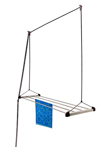 Rainbow Drywell Economy Heavy Duty Stainless Steel (4 Pipe x 6 Feet) with UV Protected Nylon Rope Ceiling Cloth Dryer | Cloth Drying Stand for Balcony | Clothes Stand for Drying