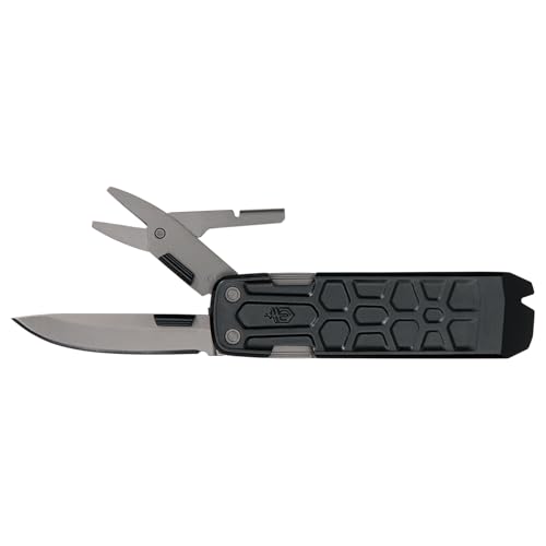 Gerber Gear Lockdown Slim Pry 7-in-1 Keychain Multitool Compact EDC Mini Pocket Knife with Pry Bar, Black