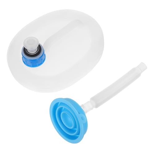 LOORGVEL Orinal Portátil Plegable para Coche y Camping Botella Plástica para Hombres y Mujeres con Embudo y Tubo Flexible Diseño Compacto y Prueba de Fugas para Viajes y Exteriores
