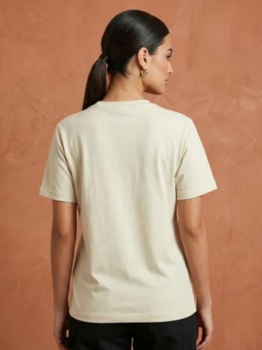 Image of Nobero Women's Graphic Printed T-Shirt | Regular Fit 180 GSM Cotton Tee for Women | Comfortable Round Neck Casual Wear