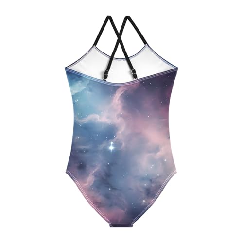 senya Girls Swimsuits Pink-Blue Starry Sky One-Piece Swimwear Quick Dry Girls Bathing Suits for 3 Years Old2