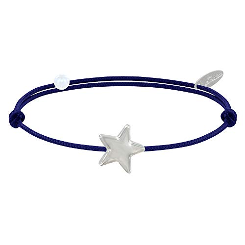 LES POULETTES BIJOUX - Bracelet Lien Etoile d'Argent 925 - Classics - Bleu Navy