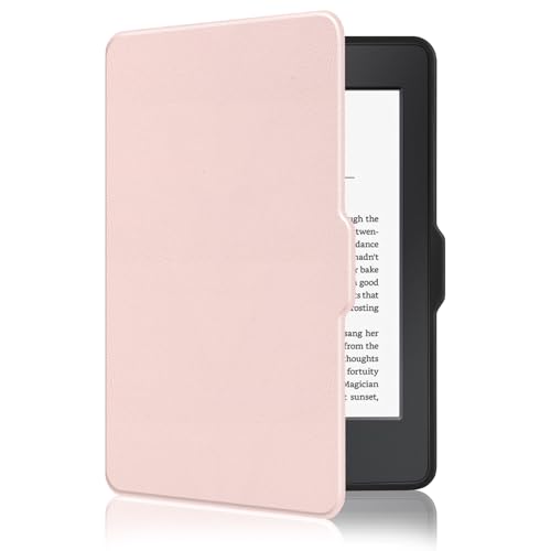MOROCK Case for 6 Kindle Paperwhite 5th/6th/7th Generation 2012-2017 Released(Model No. EY21 & DP75SDI) Premium Lightweight PU Leather Cover with Auto Wake/Sleep Pink