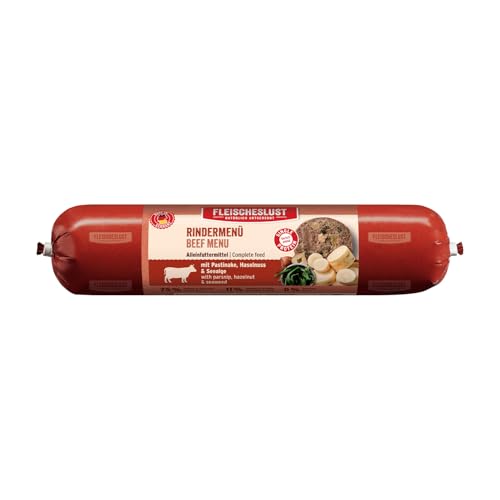 Fleischeslust Rindermenü mit Pastinake, Haselnuss & Seealge Wurst (1 x 800 Gramm)
