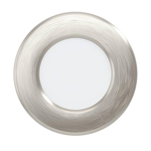 Eglo Recessed LED Ceiling spot Fueva 6, Round Spotlight, Ceiling lamp Made of Plastic in Silver and White