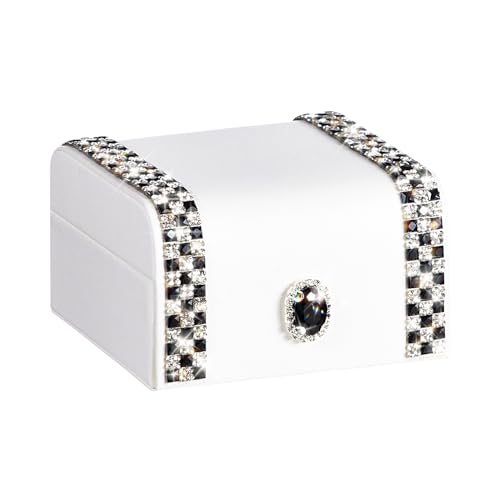 Homde Mothers Day Gifts Women Small Jewelry Box: Travel Case for Ring Earring Necklace - Birthday & Return Gift (Black)
