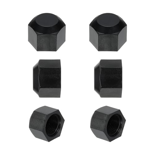PATIKIL Tapón de Plástico de 3/8', Rosca Hembra 5/8-18UNF 6 Piezas Tapón de Válvula de Ajuste de Tubo de 45 Grados Sae para Tubería de Aire Acondicionado Línea de Gas Hidráulico, Negro