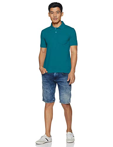 Image of Rupa Bumchums Men Super Combed Cotton Solid Half Sleeve Club Collar Polo Regular Fit T-Shirt with Chest Pocket
