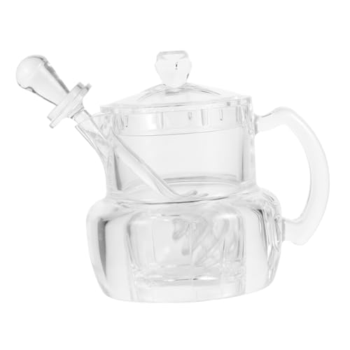 ABOOFAN 1 Set Honey Pot with Dipper Portable Syrup Dispenser for Kitchen Use Kitchen Container for Serving Honey Syrup Creative Design for Easy Pouring