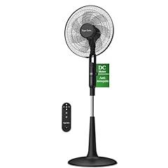 Taylor Swoden Ventilatore a Piantana Silenzioso, 25dB DC Ventilatore con Telecomando, 3258.6m³/h, 28 Velocità, 7 Pale, 40W,12H Timer, Antizanzare, 3 Modalità, Altezza Regolabile, Oscillazione,LED,Nero