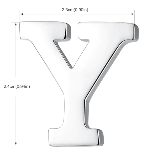 Image of HONEY BEAR Initial Alphabet Letter Lapel Pins Collar Badge Brooches for Mens /Womens Shirt Dress Decoration Silver