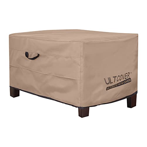ULTCOVER Waterproof Patio Ottoman Cover Rectangular Outdoor Side Table Furniture Covers Size 40L x 30W x 20H inch