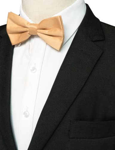 Image of JEMYGINS Solid Color Pre-tied Bow Tie Adjustable Bowtie for Men