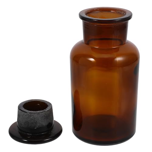 UKCOCO Braune Laborflasche aus Borosilikatglas mit UV schutz Breiter Öffnung für Einfache Handhabung Reagentsicher und Laborgeeignet für Chemikalienlagerung und Probenflaschen