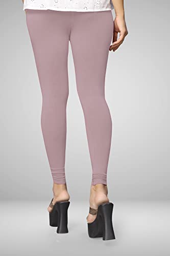 Image of Women's Cotton Skinny Leggings with Ankle Length Solid Pattern Mid Rise and Elastic Closure | Cotton Skinny Leggings for Womens