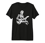 Abraham Lincoln Playing Electric Guitar Funny Premium Tri-blend T-Shirt