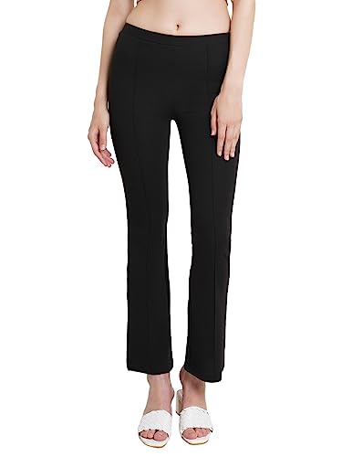 Image of POPWINGS Casual Solid Regular Fit Solid Trouser for Women || Pull On Trouser for Women || Semi-Formal Work Women Trouser for Summer || Stylish Western Trouser