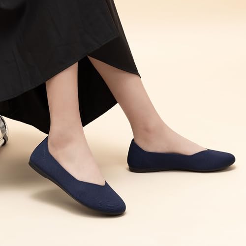 Image of Women's Ballet Flat Dressy Casual Knit Shoes Round Toe Women Mesh Flats