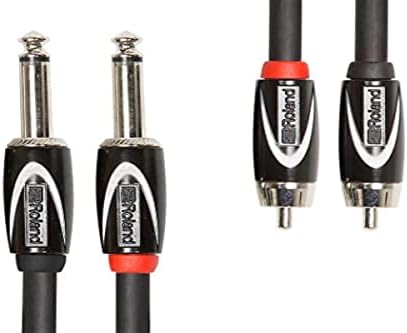 Roland Black Series podwójny kabel połączeniowy  wtyczka jack 6,3 mm na cinch, długość: 1,5 m  RCC-5-2R28