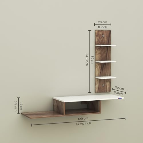 Image of Thomas Engineered Wooden TV Unit /TV Stand /Wall Mounted TV Unit /TV Cabinet /TV Entertainment Unit (CoachWood /White) - Ideal for Upto 43 inch(D.I.Y)