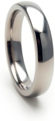 The Jewelry Source 4mm Titanium Ring Comfort Fit Band 100's of Sizes & Styles Available