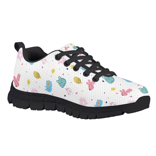 Xoenoiee Outdoor Sport Shoes for Girls Boys Lace up Running Shoes Sneaker Kids Lightweight Trainers