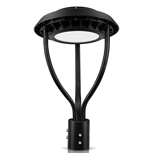 CHIUER 80W LED Outdoor Post Top Light Parking Lot Area Lighting Plaze Lighting Garden Lighitng 12000LM Type IV Distribution 5000k Daylight ETL DLC Lighting Facts (G4-80W)