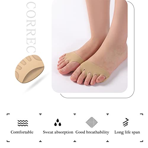 Image of SooGree 2 Pairs Honeycomb Fabric Forefoot Pads Men Women Soft Metatarsal Foot Pads Soft Gel Ball of Foot Cushions for Pain Relief