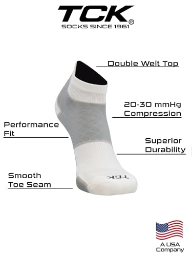 Image of TCK Plantar Fasciitis Relief Socks with Targeted Compression for Women and Men, Low Cut 20-30 mmHg Compression