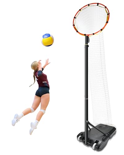 Equipo de entrenamiento de voleibol con base mejorada, altura y ángulo ajustable, polea silenciosa de tamaño grande, adecuada para entrenamiento en interiores y exteriores