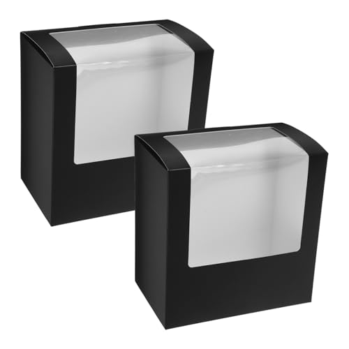 TOVINANNA 2pcs Clear Hat Holder Box with Window Cardboard Billed Cap Storage Organizer for Baseball Caps Cowboy Hats Stylish Display and Travel Friendly Design