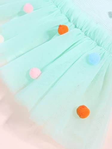 Qwinee Dog Princess Dress With Pom Pom Decro Breathable Mesh Cat Puppy Dress Sleeveless Cake Skirts For Small Medium Dogs Cat Kitten Mint Green S #TOP7