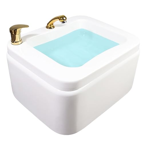 High strength acrylic foot bath, foot spa and massager with heater, Shiatsu and Heated Footbath with Heat Boost Power to Extend Your Relaxation Period ( Color : Silver faucet , Size : 22.4*18.1*16.9in