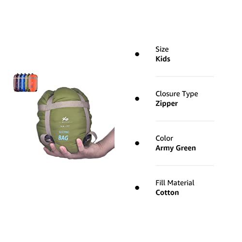 Besteam Warm Weather Sleeping Bag - Portable, Waterproof, Compact Lightweight, Packable With Compression Sack For Camping Backpacking Hiking, For Kids, Teens Adults - Spring Summer Fall(Army Green) #TOP6