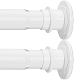 XIQIYY Adjustable Spring Tension Rods,90-120CM, 2 Pack - Heavy Duty Curtain Rods for Windows, Doors, Bathroom, Closet - White