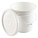 Dynalon 413035 White Polyethylene Lab Storage Heavy-Duty Pail with Snap-On Cover, 2 Gallon Capacity (Case of 6)